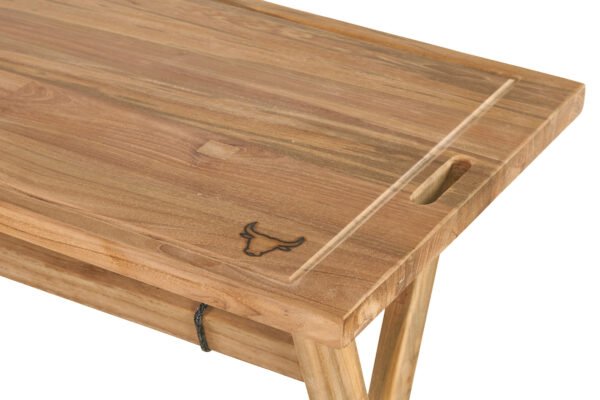 Folding Cutting Board Side Table full Teak - Image 5