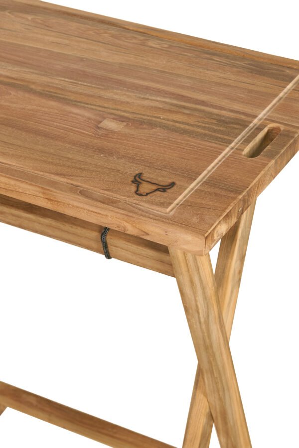 Folding Cutting Board Side Table full Teak - Image 2